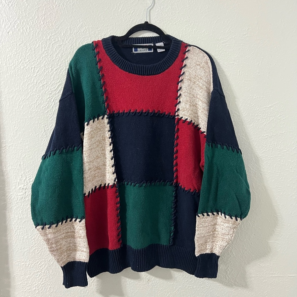 (SOLD).  Vintage Lizwear Colorblock Sweater